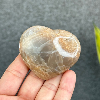 Natural Orange Moonstone Heart Stone