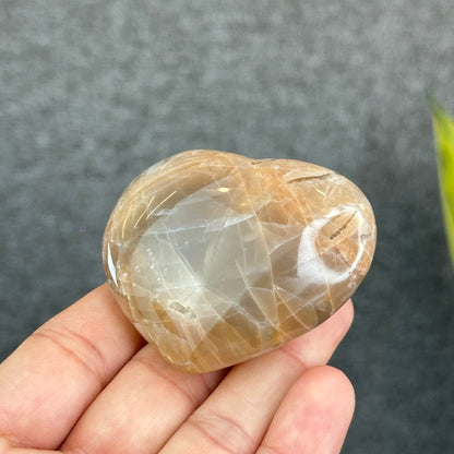 Natural Orange Moonstone Heart Stone