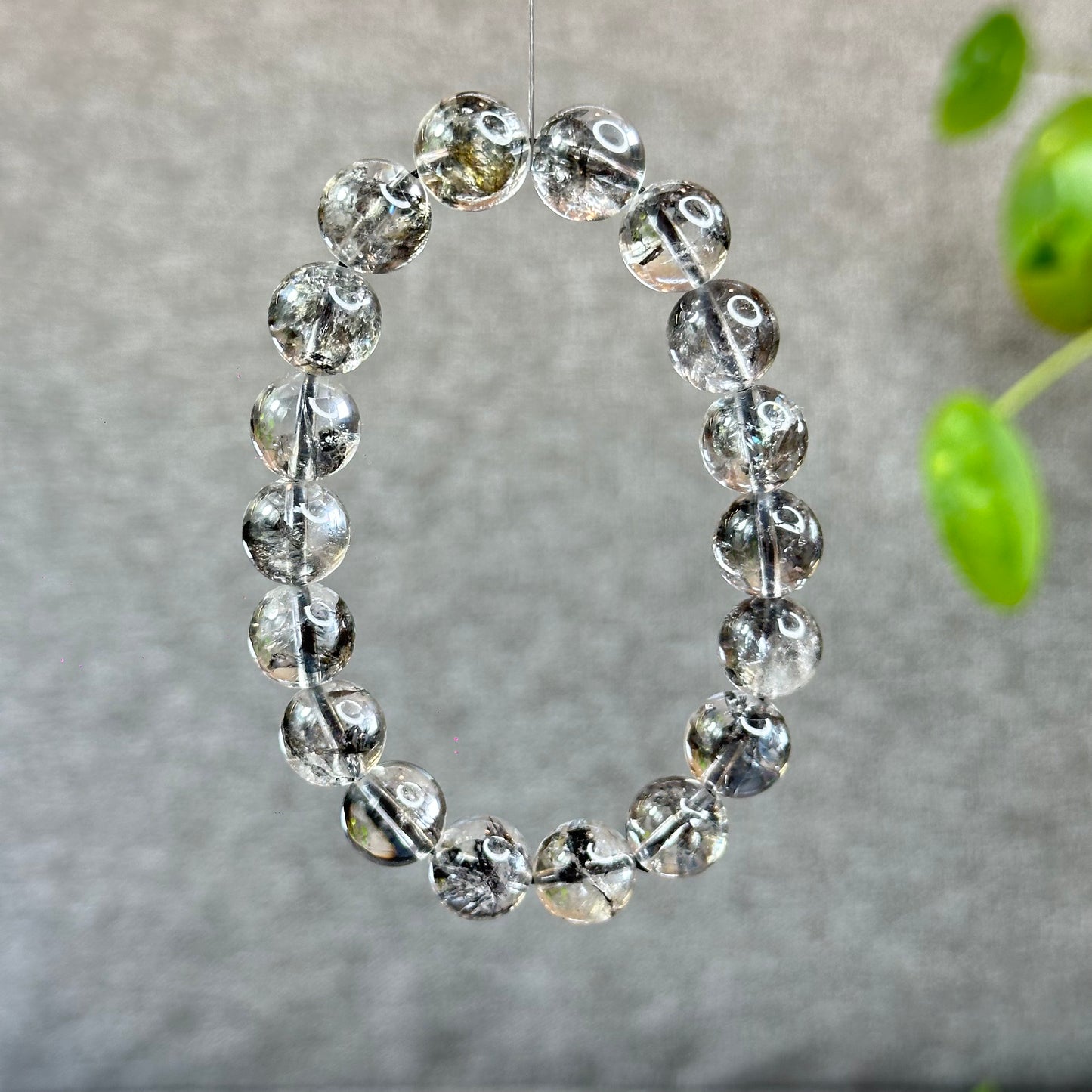 Bracelet Herkimer Noir Clair Taille 11 mm