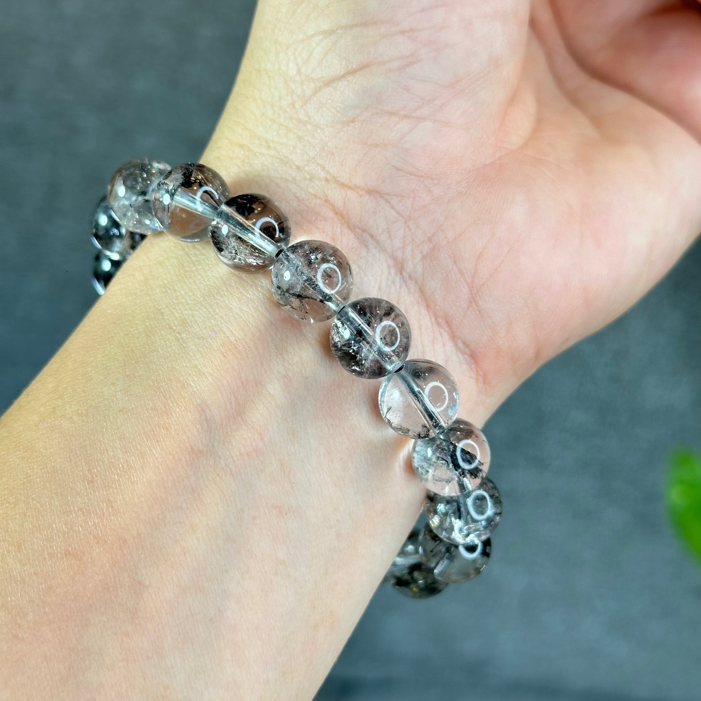 Bracelet Herkimer Noir Clair Taille 11 mm