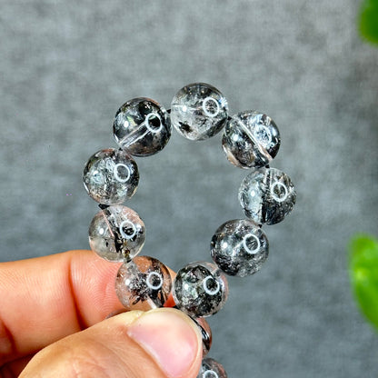 Bracelet Herkimer Noir Clair Taille 11 mm