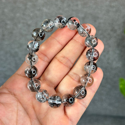 Bracelet Herkimer Noir Clair Taille 12 mm
