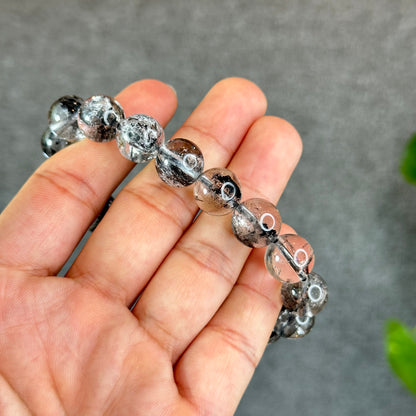 Bracelet Herkimer Noir Clair Taille 12 mm