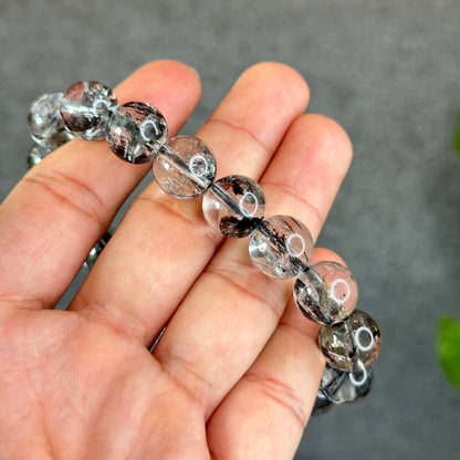 Bracelet Herkimer Noir Clair Taille 12 mm