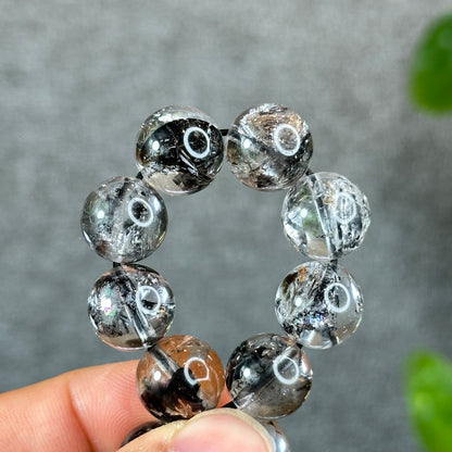 Bracelet Herkimer Noir Clair Taille 12 mm