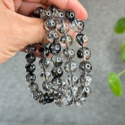 Bracelet Herkimer Noir Clair Taille 11 mm