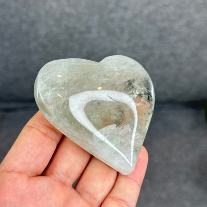 Natural Green Quartz Heart Figurine