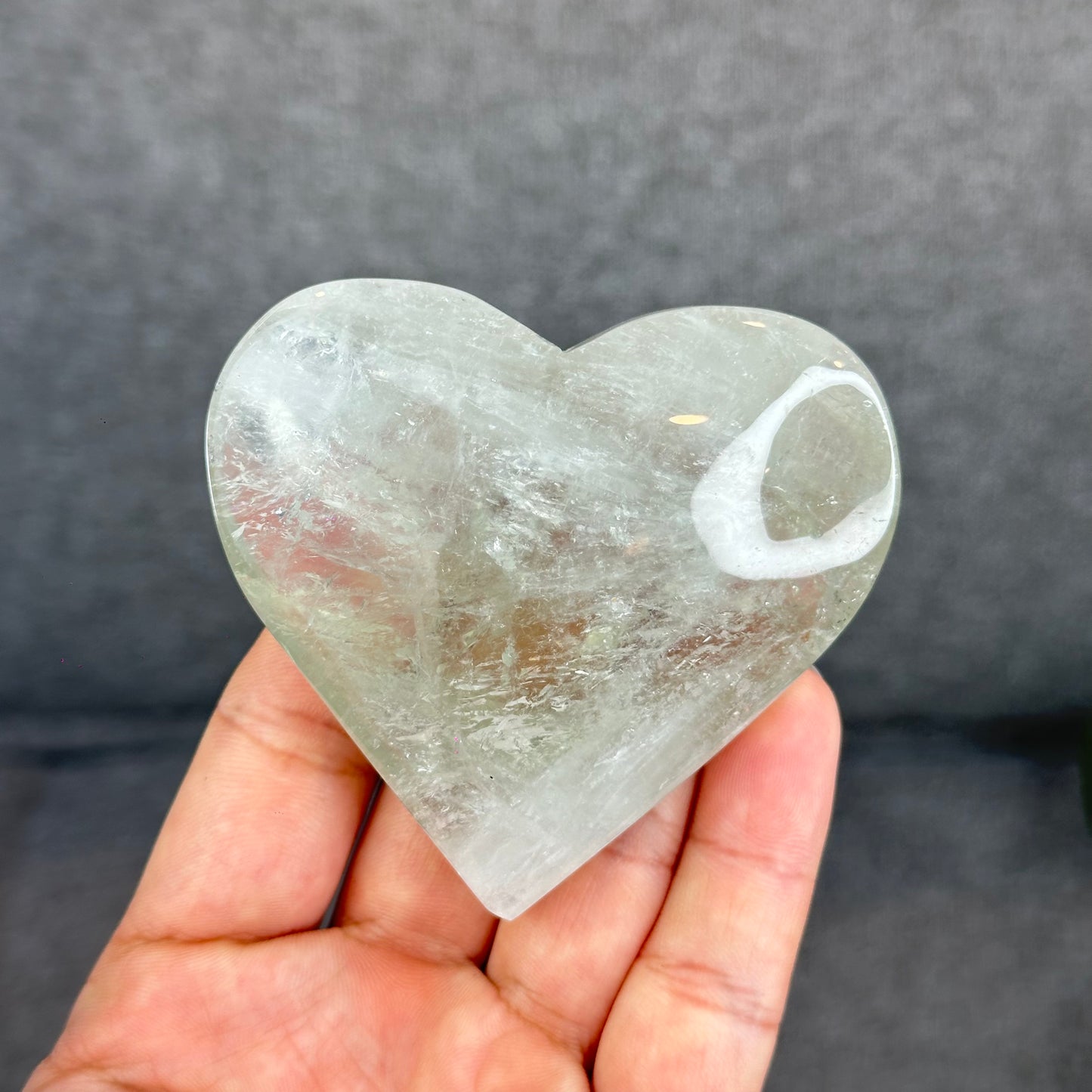 Natural Green Quartz Heart Figurine