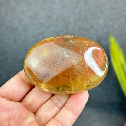 Natural Clear Smokey Quartz VIP Palm Stone