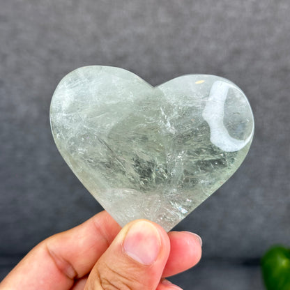 Natural Green Quartz Heart Figurine
