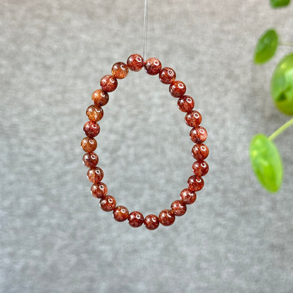 Natural Brown Rutilated Quartz Bracelet Size 7.5 mm