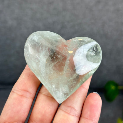Natural Green Quartz Heart Figurine