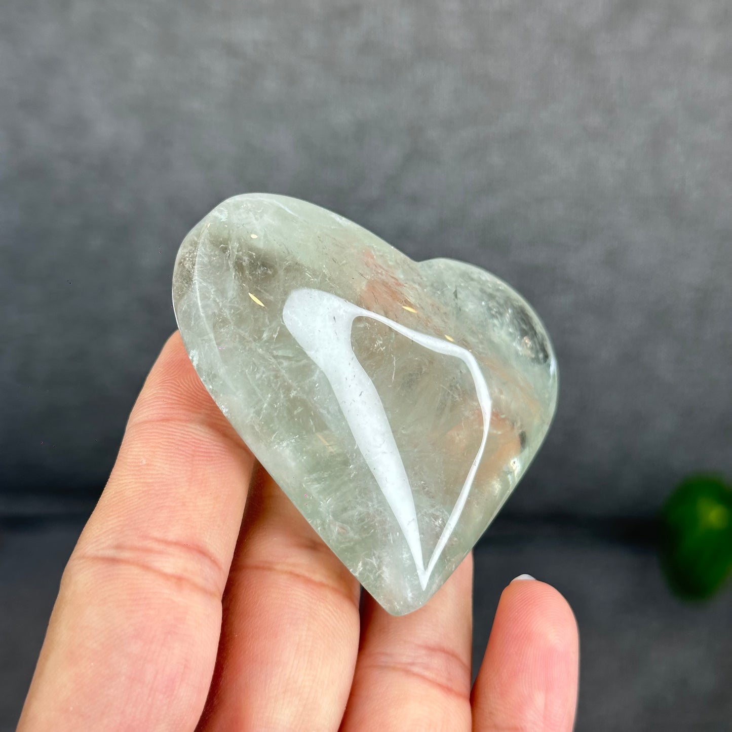 Natural Green Quartz Heart Figurine