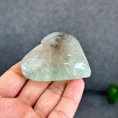 Natural Green Quartz Heart Figurine