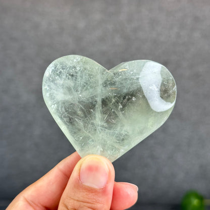 Natural Green Quartz Heart Figurine