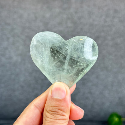 Natural Green Quartz Heart Figurine