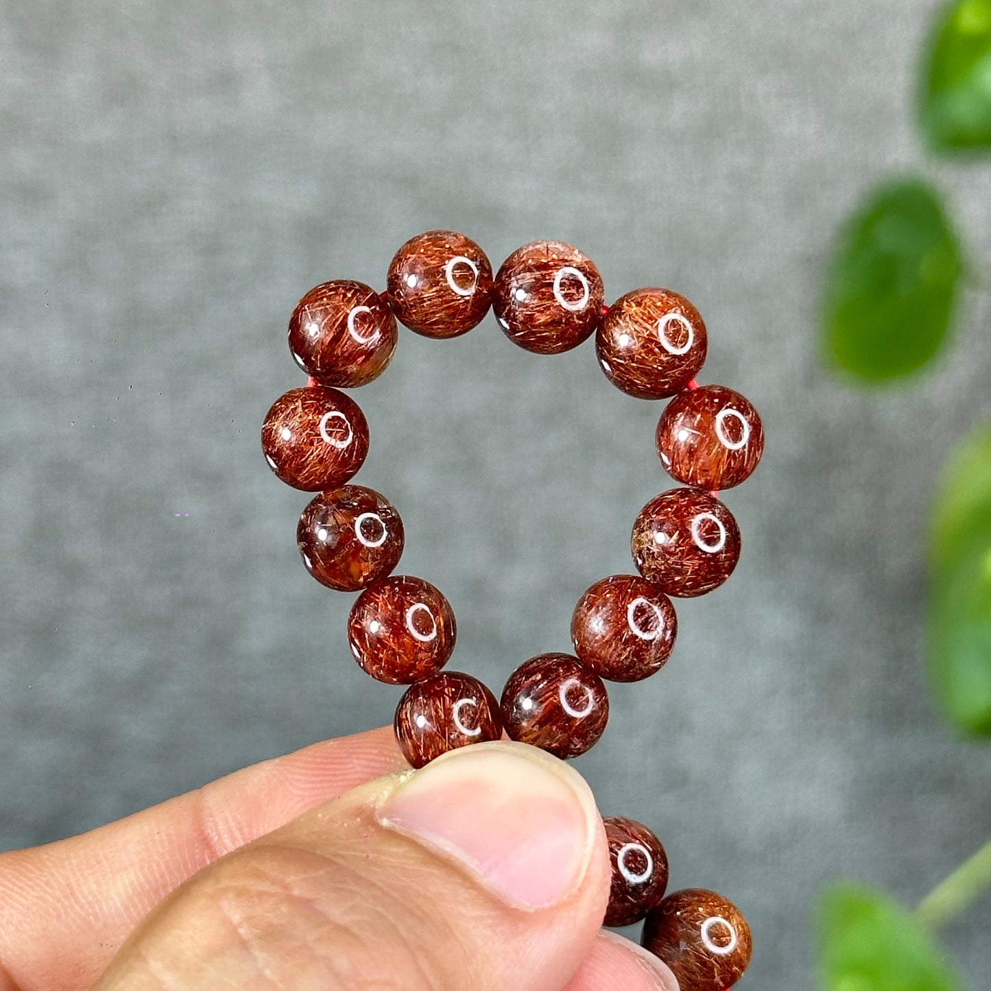 Natural Brown Rutilated Quartz Bracelet Size 7.5 mm