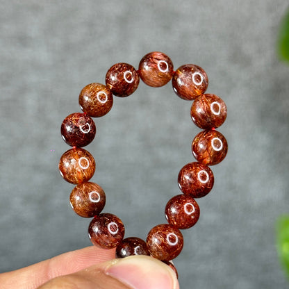 Natural Brown Rutilated Quartz Bracelet Size 7.5 mm