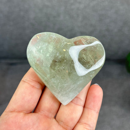 Natural Green Quartz Heart Figurine