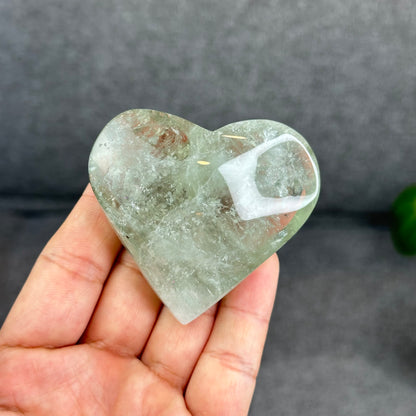 Natural Green Quartz Heart Figurine