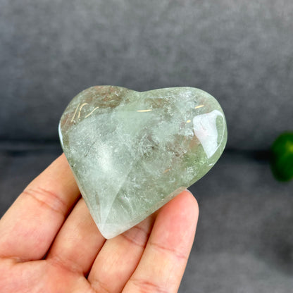 Natural Green Quartz Heart Figurine