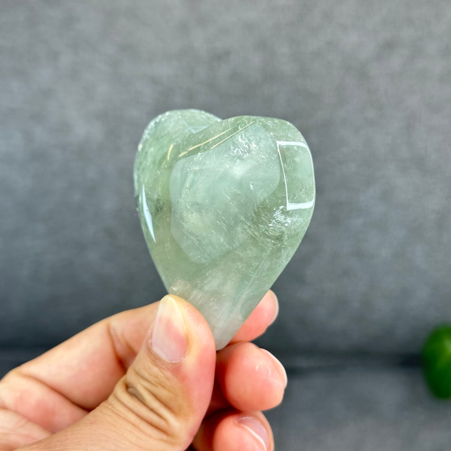 Natural Green Quartz Heart Figurine