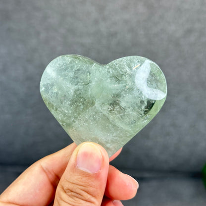 Natural Green Quartz Heart Figurine