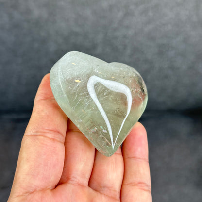 Natural Green Quartz Heart Figurine