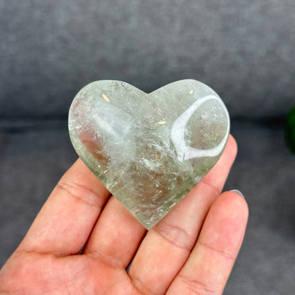 Natural Green Quartz Heart Figurine