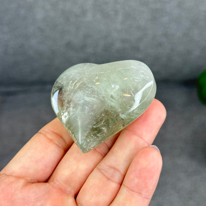 Natural Green Quartz Heart Figurine