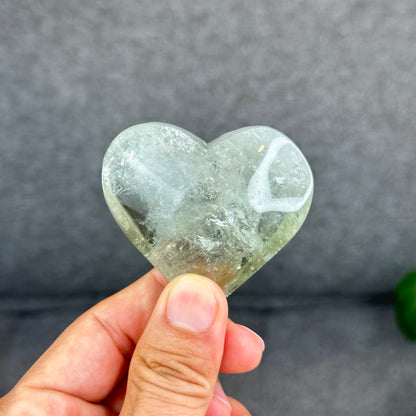 Natural Green Quartz Heart Figurine