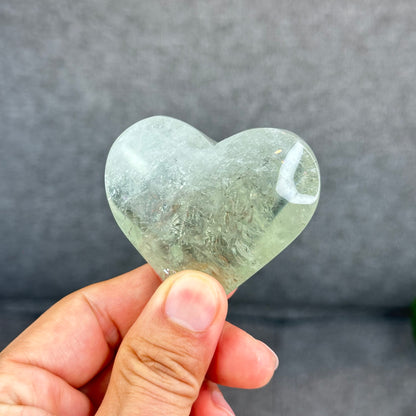 Natural Green Quartz Heart Figurine
