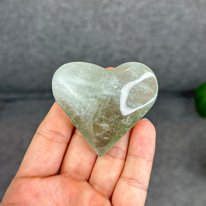 Natural Green Quartz Heart Figurine