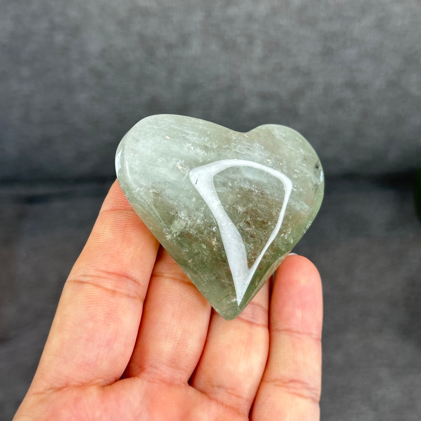 Natural Green Quartz Heart Figurine