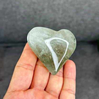Natural Green Quartz Heart Figurine
