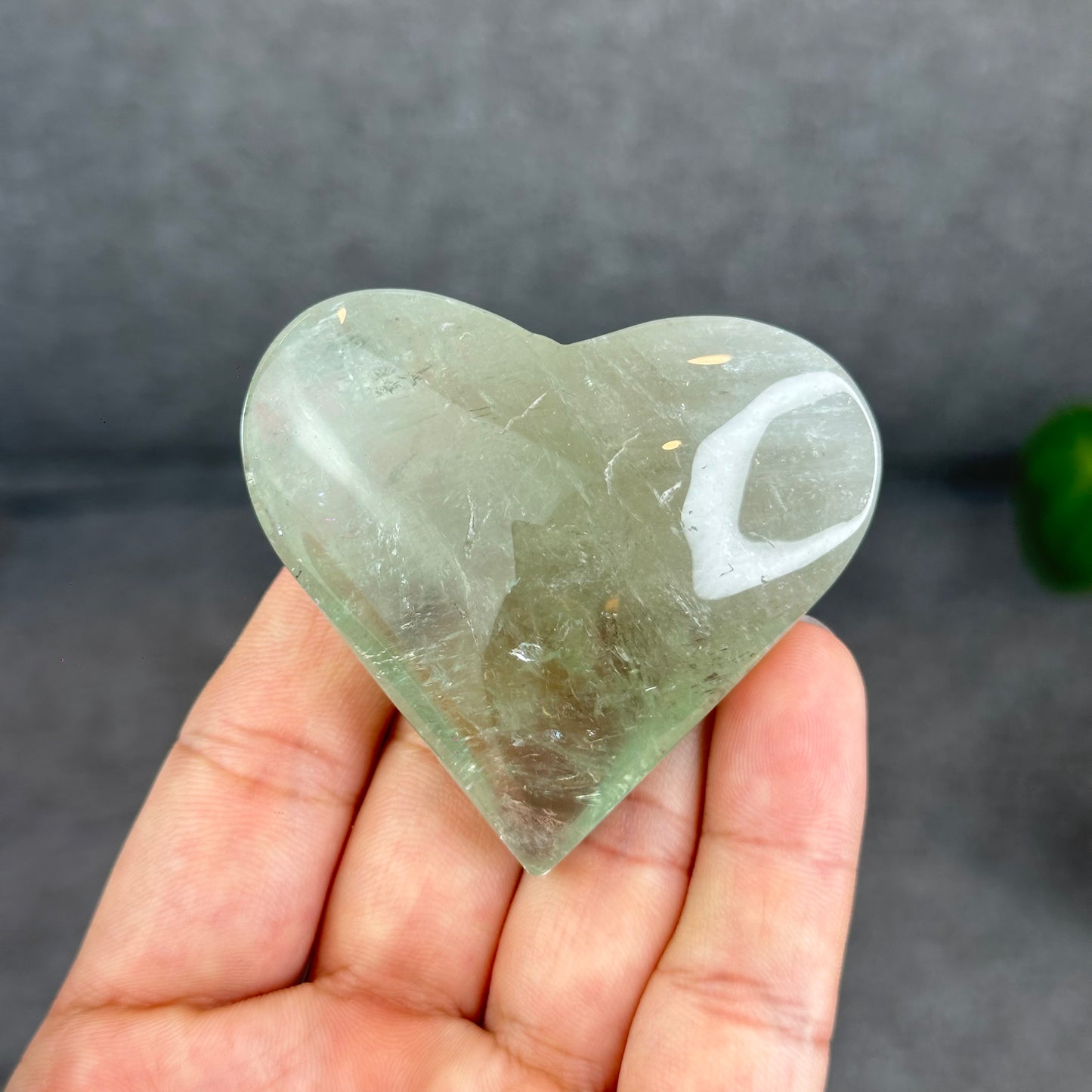 Natural Green Quartz Heart Figurine