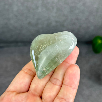 Natural Green Quartz Heart Figurine