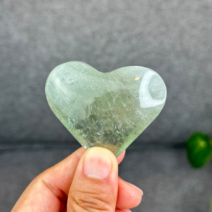 Natural Green Quartz Heart Figurine