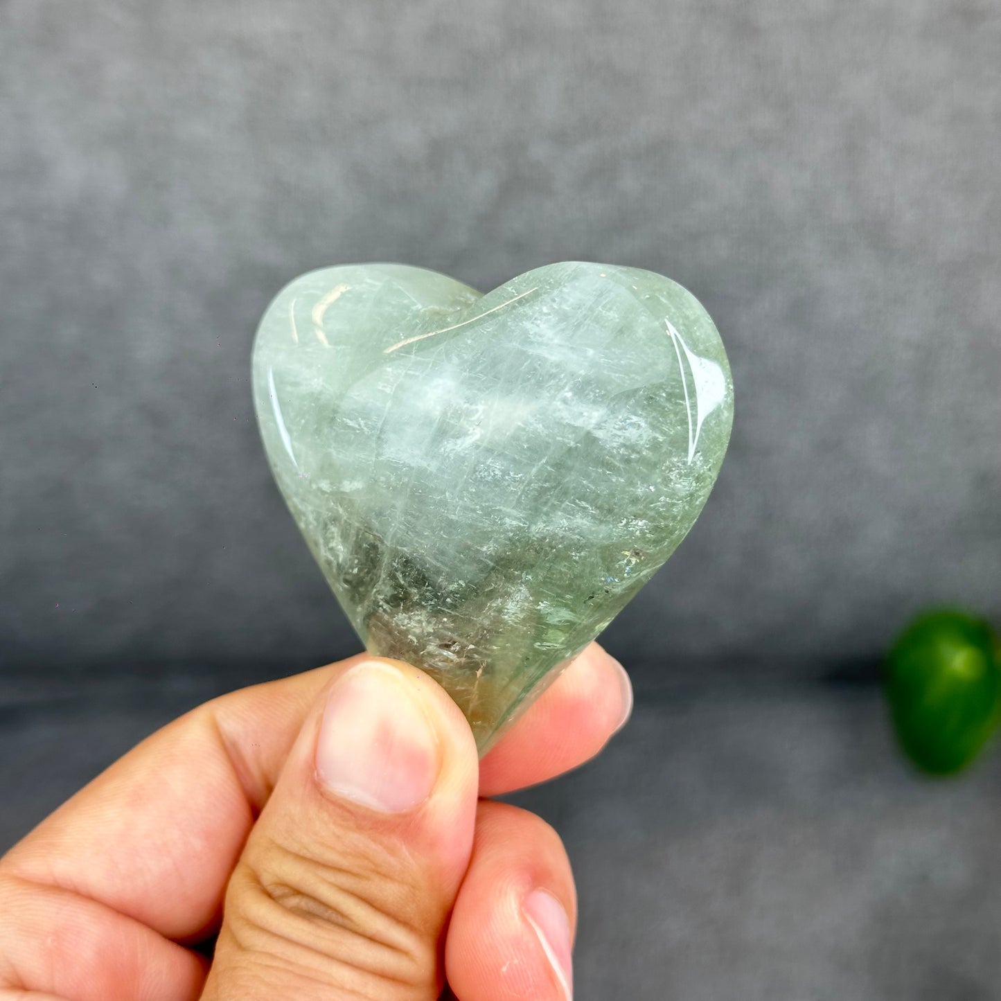 Natural Green Quartz Heart Figurine
