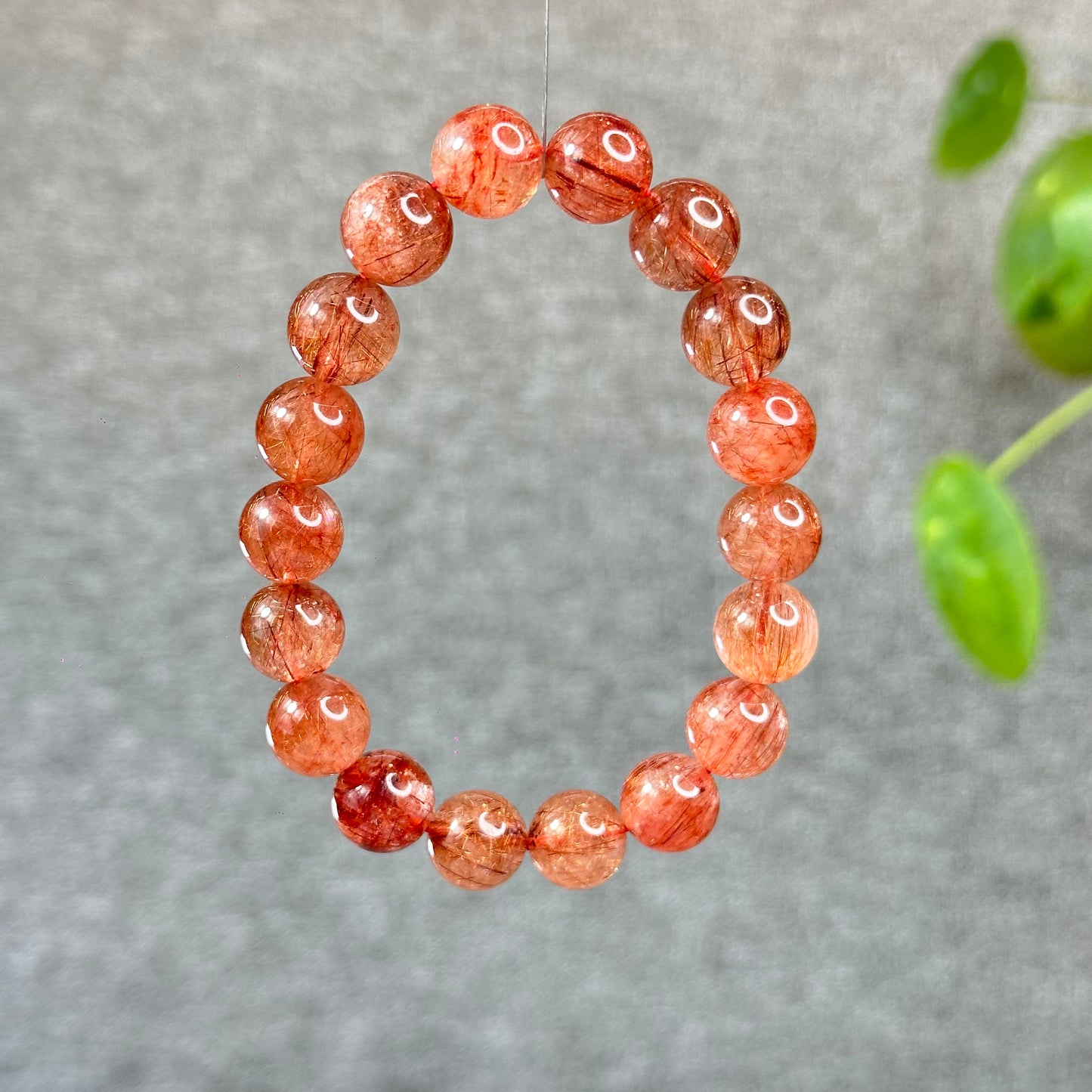 Bracelet Quartz Rutilé Rouge Taille 11-12 mm