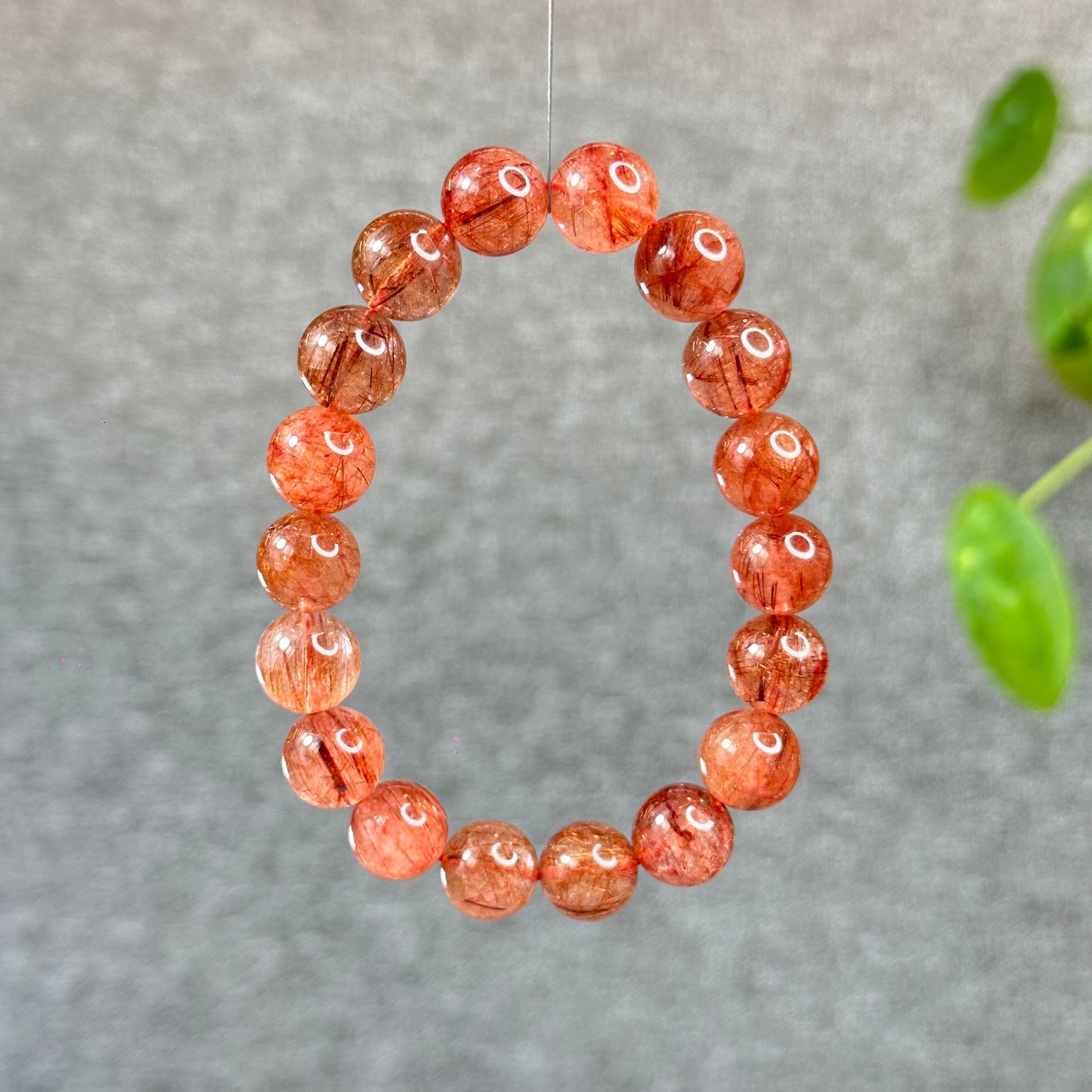 Bracelet Quartz Rutilé Rouge Taille 11-12 mm