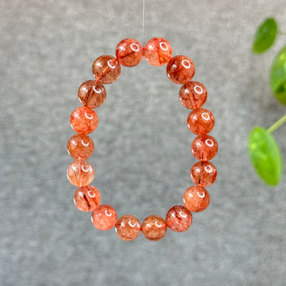 Bracelet Quartz Rutilé Rouge Taille 11-12 mm