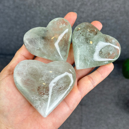 Natural Green Quartz Heart Figurine