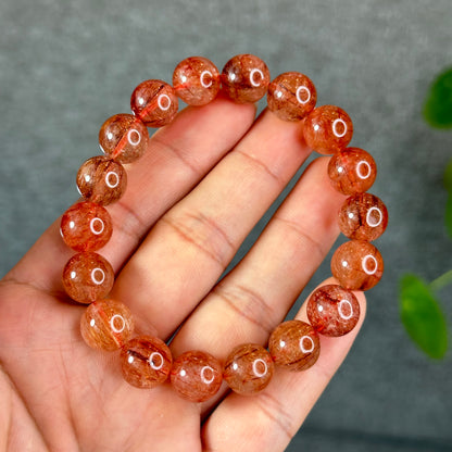 Bracelet Quartz Rutilé Rouge Taille 11-12 mm