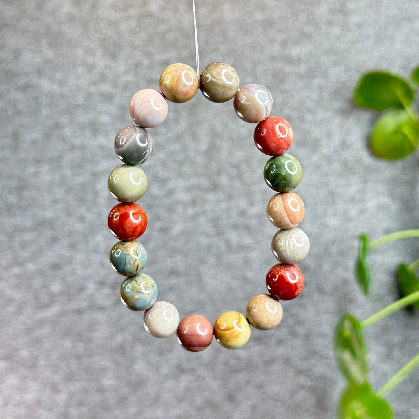 Multi Colour Natural Alashan Agate Bracelet Size 11.2 mm