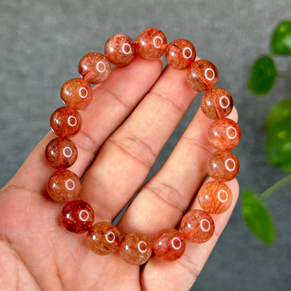 Bracelet Quartz Rutilé Rouge Taille 11-12 mm