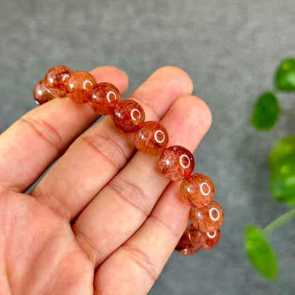 Bracelet Quartz Rutilé Rouge Taille 11-12 mm