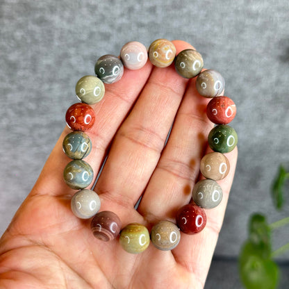 Multi Colour Natural Alashan Agate Bracelet Size 11.2 mm