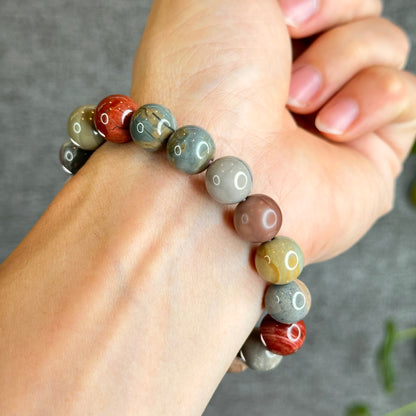 Multi Colour Natural Alashan Agate Bracelet Size 11.2 mm