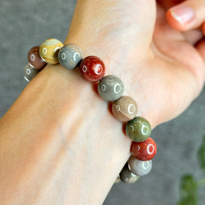 Multi Colour Natural Alashan Agate Bracelet Size 11.2 mm